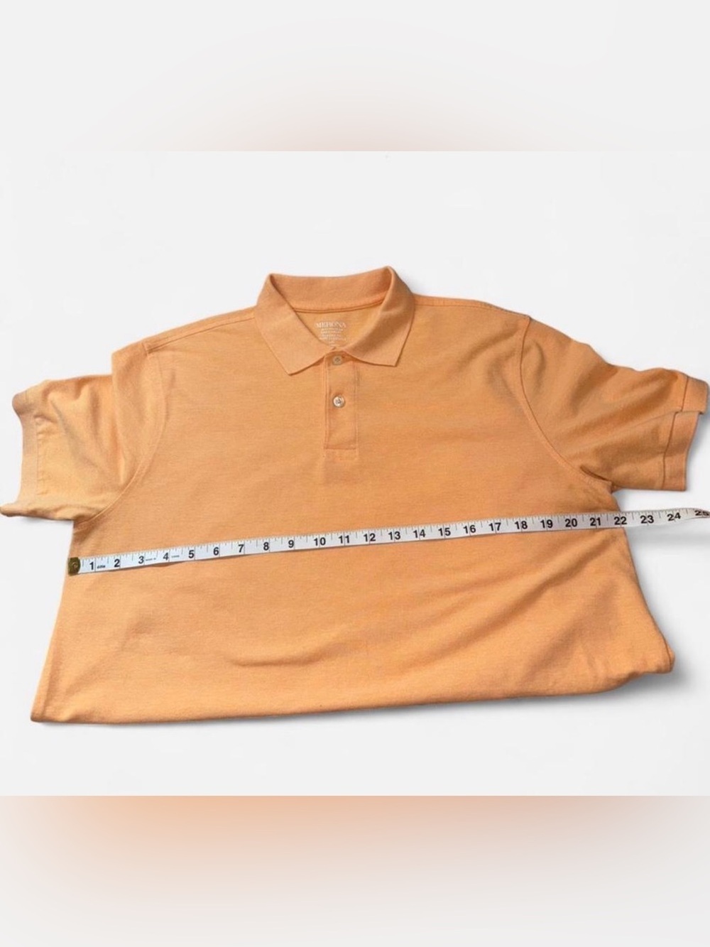Merona Men's Peach-Orange Polo Shirt - Picture 5 of 6